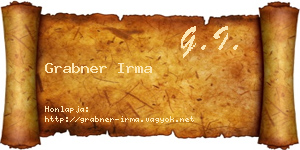 Grabner Irma névjegykártya
